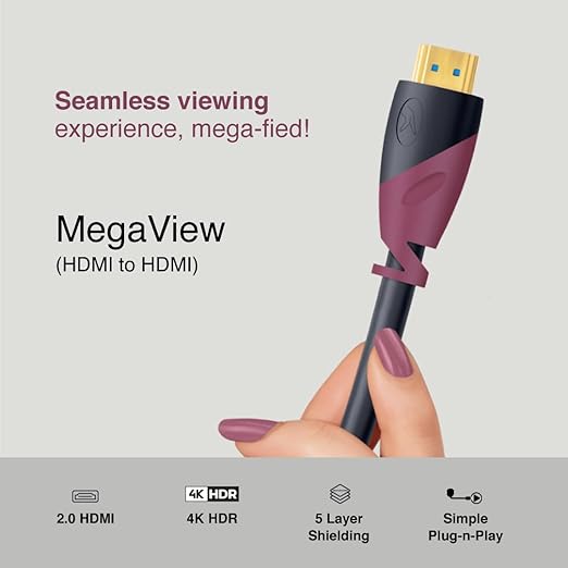 FINGERS Mega View 15M HDMI To HDMI Cable 4K HDR 18 Gbps Ethernet