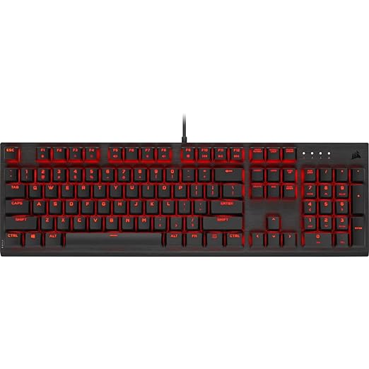 Corsair K60 PRO USB Cherry Mechanical Key switches -Durable Aluminum Frame -Per-Key Red LED Backlighting Gaming Keyboard - Black