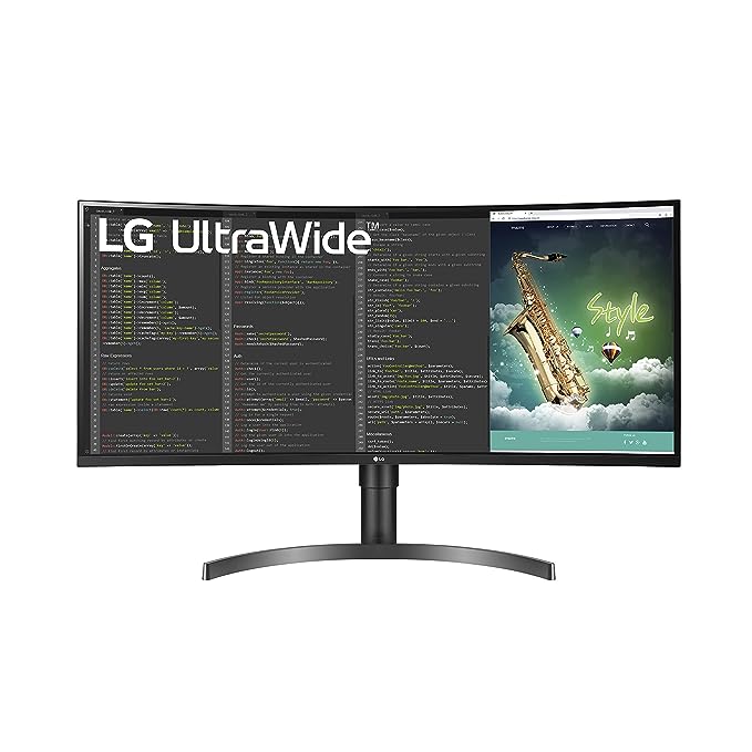 LG 34" Curved Ultrawide Wqhd LED Monitor (3440 X 1440 Pixel) HDR 10, Color Calibrated Srgb 99%, Inbuilt Maxxaudio Speaker (7W X 2), Height Tilt Adjust Stand, Display Port, Audio Out - 35Wn75C