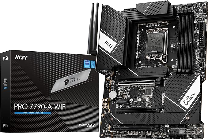 MSI PRO Z790-A Motherboard WiFi ATX Gaming MSI Motherboard - Powerful Performance, Reliable Connectivity, Sleek Design, Supports Intel Core 12th & 13th Gen Processors, 9+1+2 Phase 105A SPS, DDR5 Boost