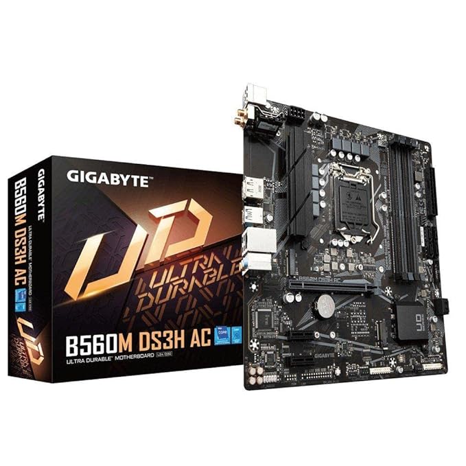 GIGABYTE B560M DS3H AC Micro-ATX Gaming Motherboard | LGA 1200 | DDR4 | Supports 11th and 10th Gen Intel Core Processors