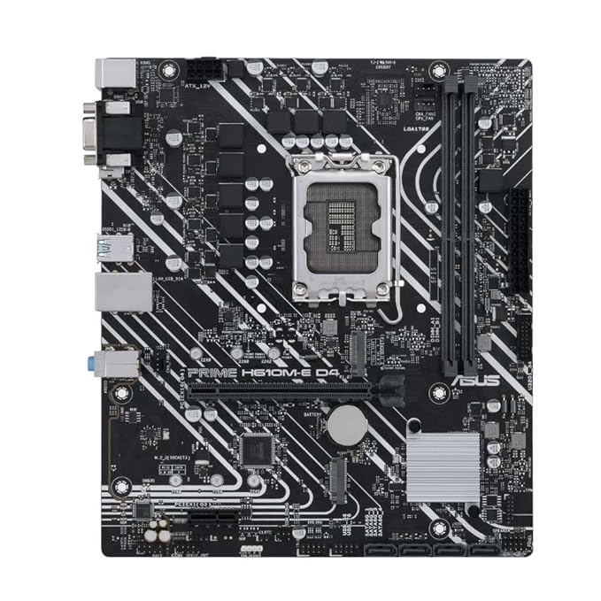 ASUS Prime H610M-E D4 Micro-ATX Motherboard - LGA 1700, DDR4, PCIe 4.0, Dual M.2 Slots, Realtek 1Gb Ethernet, DisplayPort, HDMI, D-Sub, USB 3.2 Gen 1, SATA 6Gbps, COM Header, RGB Header