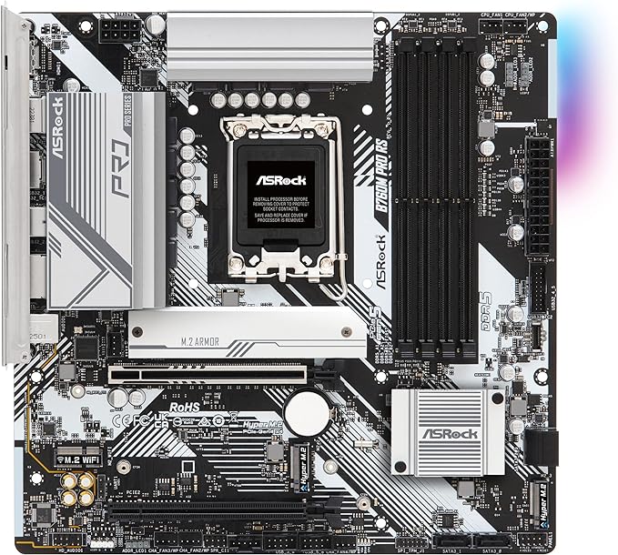 ASRock B760M Pro RS Motherboard | LGA 1700 | DDR5 7200MHz | HDMI | DisplayPort | eDP | PCIe Gen5 (Graphics) | Supports 14th/13th/12th Gen Intel Core Processors | 192GB Capacity