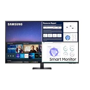 Samsung 1M 09Cm (43") Smart LCD Monitor With Built-In Speaker - Ls43Am704Uwxxl, Black