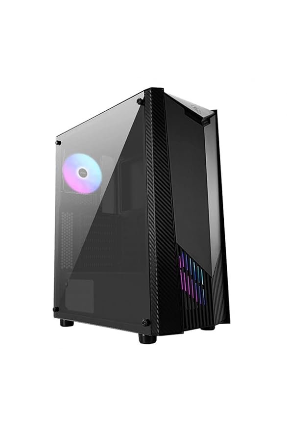 MSI Glass Mag Shield 110R Mid Tower Gaming Cabinet Computer Case Support ATX/M-ATX/Mini-Itx Motherboard with 2 X 120 Mm Argb Fan Pre-Installed, Black