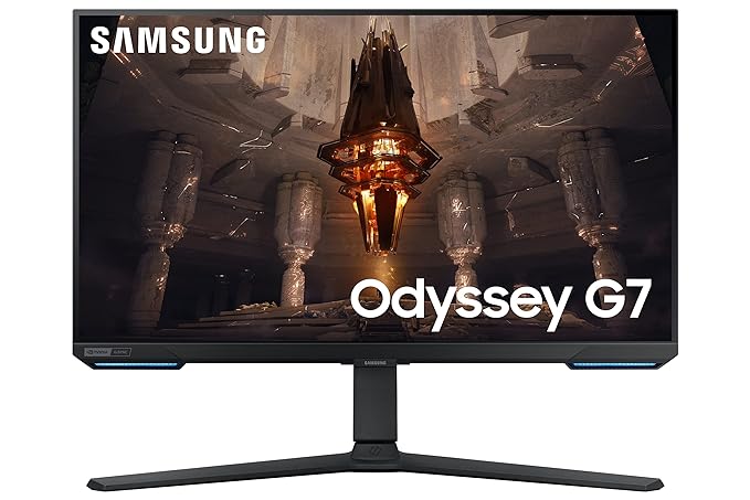 Samsung 28-inch(70.9cm) 4K UHD IPS Gaming IPS, 144 Hz, 1ms, Flat Monitor, Smart TV, Height Adjustable Stand, Bezel-Less, HDR400, G-Sync Compatible (LS28BG702EWXXL, Black)