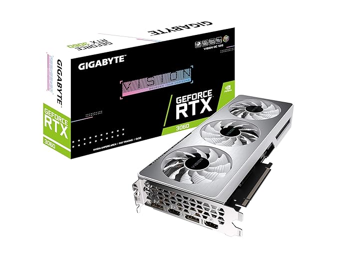GIGABYTE Geforce RTX 3060 Vision Oc 12G Graphics Card,3X Windforce Fans,12Gb 192-Bit Gddr6,Gv-N3060Vision Oc-12Gd Video Card,pci_e_x16