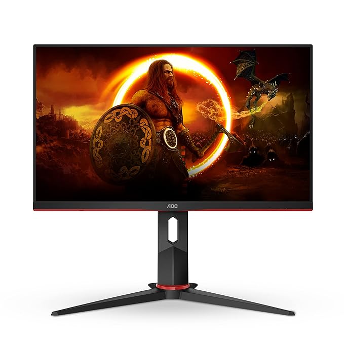 AOC 24G2U/Bk, 24 Inch (61 Cm),1920 X 1080 Pixels, Fhd IPS Display Gaming LCD Monitor with 144Hz Refresh Rate, 1 Ms Response Time, Built-in Speakers, AMD Freesync, Height and Tilt Adjustment, Black