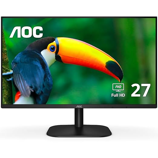 AOC 27B2H 27" Full HD IPS Monitor. Featuring a sleek design, IPS panel for vibrant colors, and Full HD resolution, , AOC 27B2H