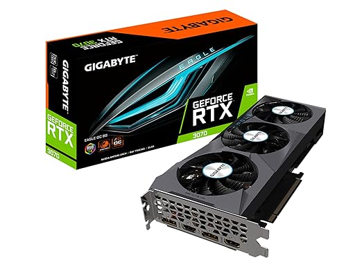 GIGABYTE GeForce RTX 3070 Eagle OC 8G (REV2.0) Graphics Card, 3X WINDFORCE Fans, LHR, 8GB 256-bit GDDR6, GV-N3070EAGLE OC-8GD REV2.0 Video Card
