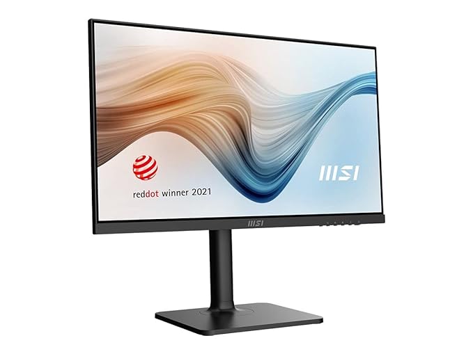 MSI Modern MD241P 24 Inch Monitor - Full HD (1920 x 1080), 75Hz, IPS, 5ms, HDMI, Type-C, Adjustable Stand, Speakers, Anti-Glare/ -Flicker, Less Blue Light, T�V Certified, VESA Mount, Black