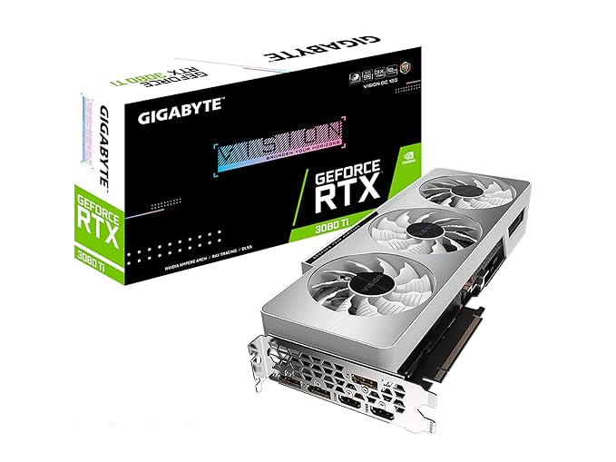 GIGABYTE GeForce RTX 3080 Ti Vision OC 12G pci_e_x16 Graphics Card, 3X WINDFORCE Fans, 12GB 384-bit GDDR6X, GV-N308TVISION OC-12GD Video Card