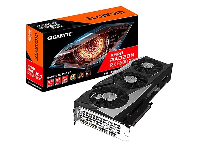 GIGABYTE Radeon RX 6600 XT Gaming OC PRO 8G Graphics Card, WINDFORCE 3X Cooling System, 8GB 128-bit GDDR6, (GV-R66XTGAMINGOC PRO-8GD)