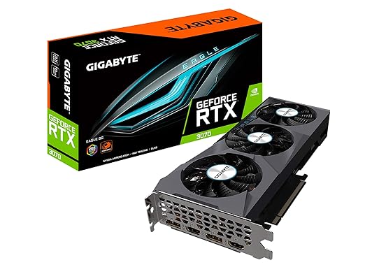GIGABYTE GeForce RTX 3070 Eagle 8G Graphics Card, 3X WINDFORCE Fans, 8GB 256-bit GDDR6, GV-N3070EAGLE-8GD Video Card