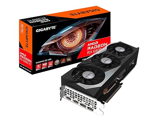 GIGABYTE AMD Radeon RX 6800 XT Gaming OC 16G Graphics Card, 16GB of GDDR6 Memory, Powered by AMD RDNA 2, HDMI 2.1, WINDFORCE 3X Cooling System, GV-R68XTGAMING OC-16GD
