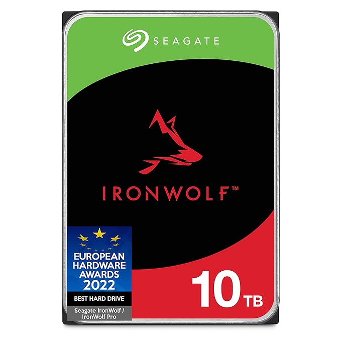 Seagate IronWolf 10TB NAS Internal Hard Drive HDD � CMR 3.5 Inch SATA 6Gb/s 7200 RPM 256MB Cache for RAID Network Attached Storage (ST10000VN0008) (ST10000VNZ008/N0008)