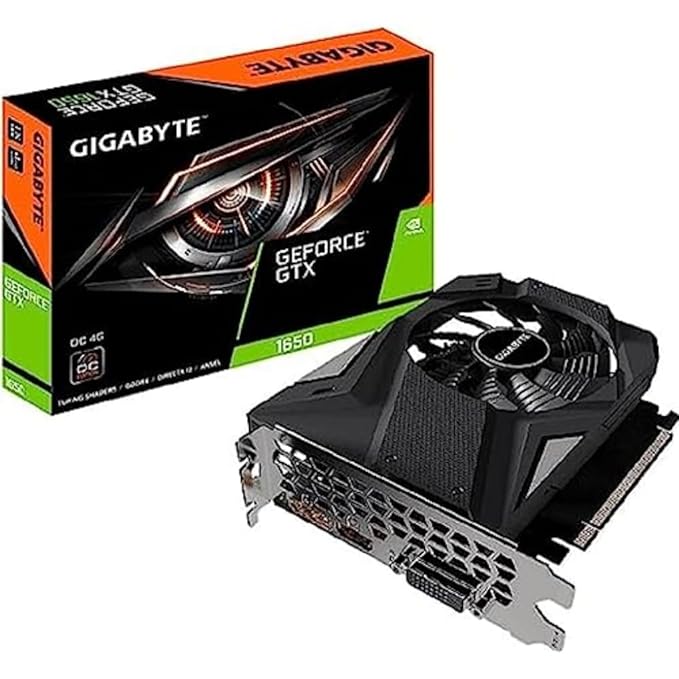 GIGABYTE GeForce GTX 1650 OC 4GB GDDR6 Graphics Card, 1X 80 mm Windforce Fan (GV-N1656OC-4GD)