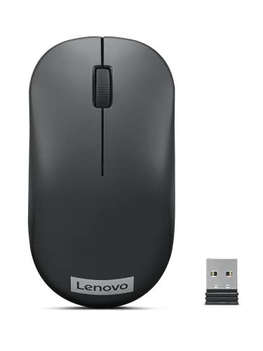 Lenovo 130 Wireless Compact Mouse - 1K DPI Optical Sensor, 2.4GHz Wireless, 10m Range, Ambidextrous Design, Ergonomic GY51C12380