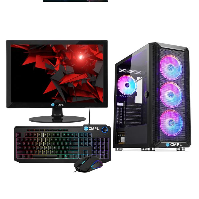 CMPL Diamond i9 Gaming Desktop | Intel Core i9 13900K 13th Generation 24 Cores | Intel Q670 Chipset | Linux | 16GB RAM | 8GB Graphics Card | 1TB HDD | 1TB SSD | IPS 23.8" Monitor | 1920x1080 Resolution | 3-Year On Site OEM Warranty