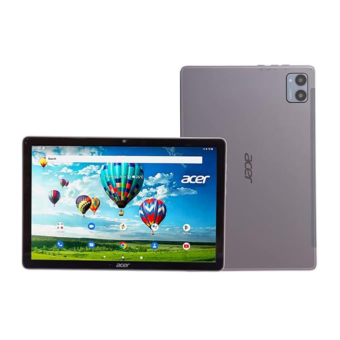 Acer One 10 T9-1212L Tablet | 10.1" IPS Display | 6GB RAM | 128GB Storage | Dual-Camera | Slim Metal Body | Wi-Fi + 4G LTE (Calling) | Android 12 | Gray