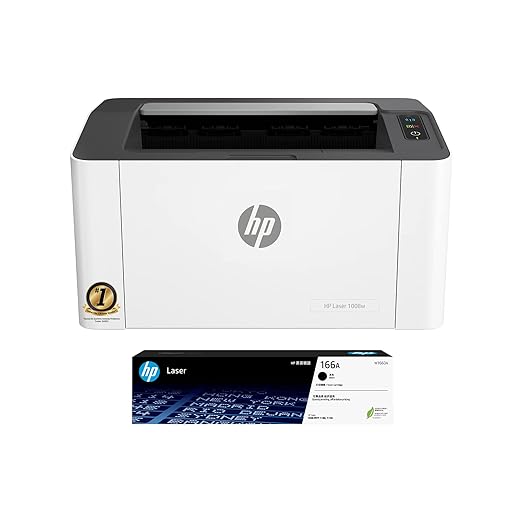 HP Laser 1008w Wireless Black and White Printer | Single Function | Hi-Speed USB 2.0 | 21 ppm | 150-Sheet Input | 1-Year Warranty | Black and White, 714Z9A