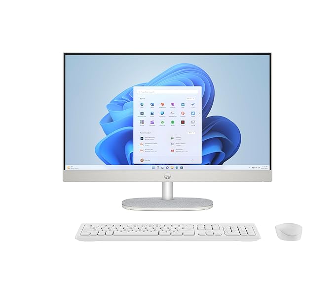 HP All-in-One 24 | 13th Gen Intel Core i7-1355U | 23.8" FHD Anti-Glare Display | 16GB DDR4 | 512GB SSD | Wireless Keyboard and Mouse Combo | Windows 11 | Shell White | 5.53kg | 24-cr0037in