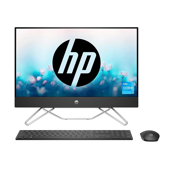 HP All-in-One PC | 12th Gen Intel Core i3-1215U | 24-inch (60.5 cm) FHD Display | 8GB RAM | 512GB SSD | Windows 11 | Wireless Keyboard and Mouse Combo | IR Privacy Camera | Intel UHD Graphics | MS Office | Jet Black | Model 24-cb1802in