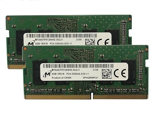 Micron 8GB (2x4GB) DDR4 3200MHz SODIMM Laptop RAM Memory Module MTA4ATF51264HZ-3G2J1 - OEM Package