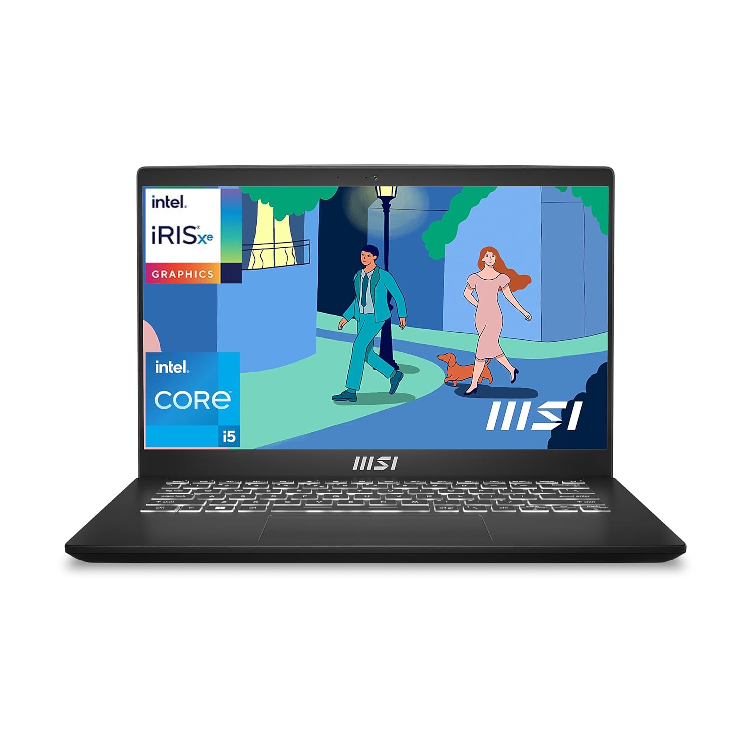 MSI Modern 14 Laptop | 12th Gen Intel Core i5-1235U | 16GB RAM | 512GB NVMe SSD | Iris Xe Graphics | 36cm FHD Display | Windows 11 Home | Classic Black | 1.4kg | C12MO-1203IN