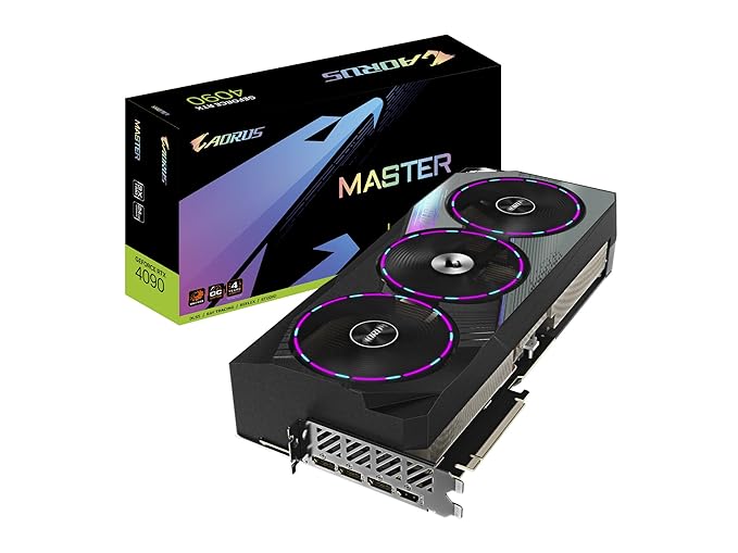 GIGABYTE AORUS GeForce RTX 4090 Master Graphics Card | 24GB GDDR6X | PCIe x16 | 384-bit | 3X WINDFORCE Fans | GV-N4090AORUS M-24GD