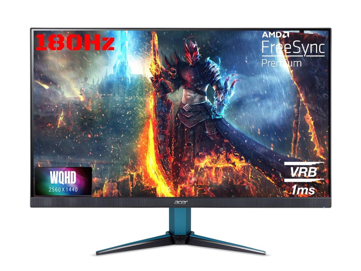 Acer Nitro VG271U M3 27" WQHD IPS Gaming Monitor | 2560x1440 Pixels | 180Hz Refresh Rate | 0.5ms Response | DCI-P3 95% | HDR10 | 2x HDMI, 1x DP | Eye Care | Stereo Speakers | Black