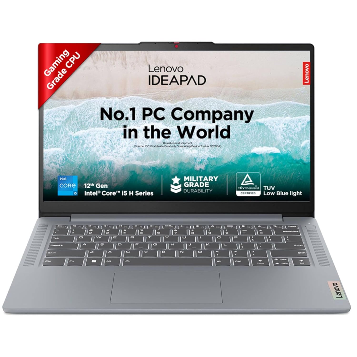 Lenovo IdeaPad Slim 3 Laptop | 12th Gen Intel Core i5-12450H | 14" FHD | 16GB RAM | 512GB SSD | Windows 11 | Office 21 | Alexa Built-in | 1Yr ADP | 3-Month Game Pass | Grey | 1.37Kg | 83EQ005VIN