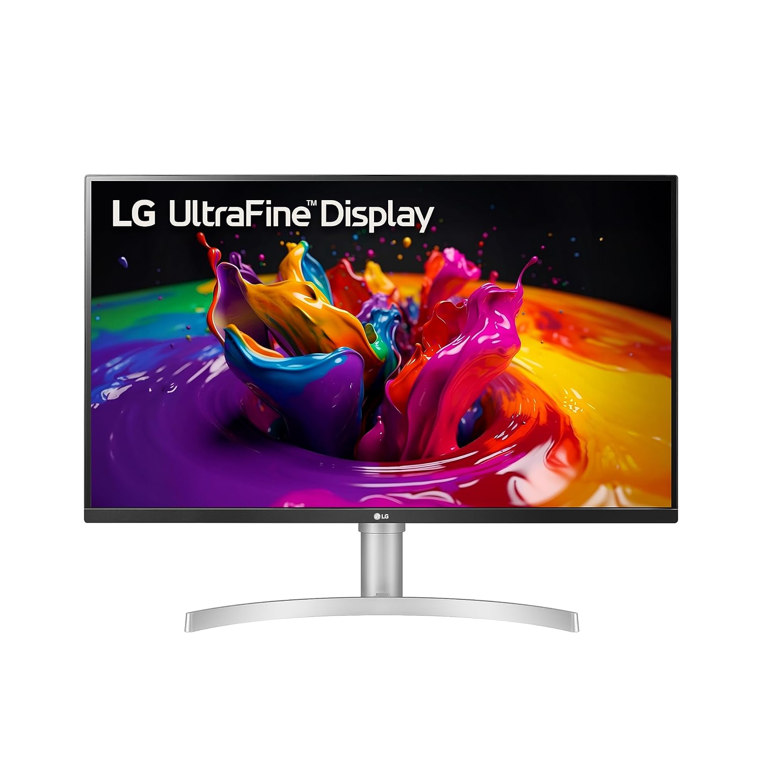 LG 32UN650-W 32" UHD 4K Monitor, IPS Ultrafine Display, HDR10, DCI-P3 95%, AMD FreeSync, 3-Side Borderless, Height Adjustable Stand - Silver/White