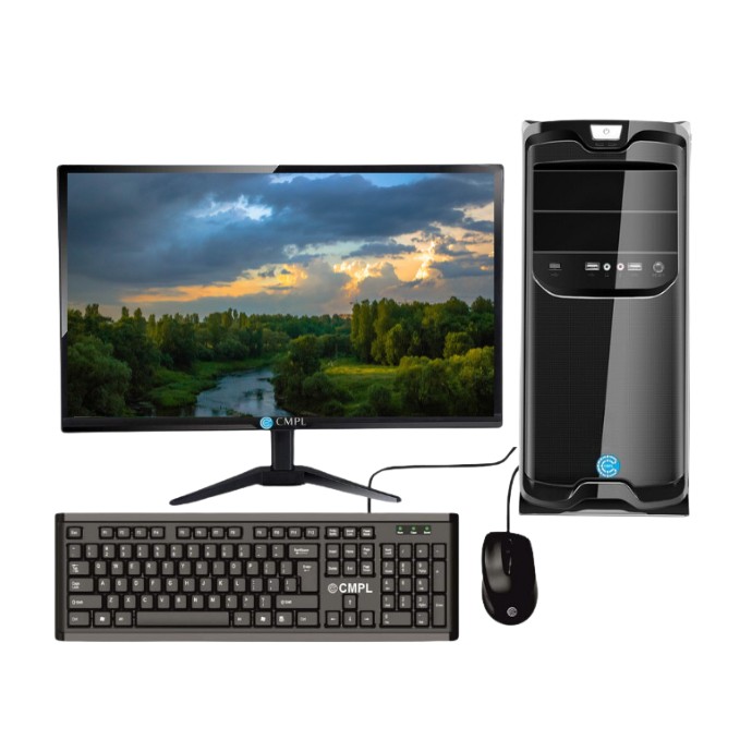 CMPL Silver i3 Desktop | Intel Core i3 12100 | 12th Gen | 8GB RAM | 1TB HDD+512GB SSD | Windows 11 Pro | 21.5" IPS Monitor | 3-Year Warranty