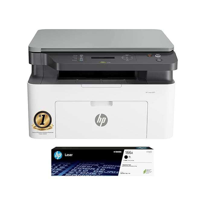 HP LaserJet 1188Nw | WiFi & Wired Monochrome Laser Printer | Print, Copy, Scan | Compact Design | Reliable & Fast Printing | Network Support | White