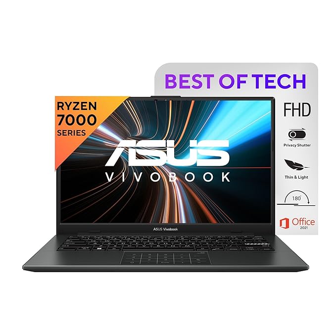 ASUS Vivobook Go 14 (2023) | AMD Ryzen 5 7520U | 14" FHD | 8GB RAM | 512GB SSD | Windows 11 | Office 2021 | Alexa Built-in | Mixed Black | 1.38 kg | E1404FA-NK522WS