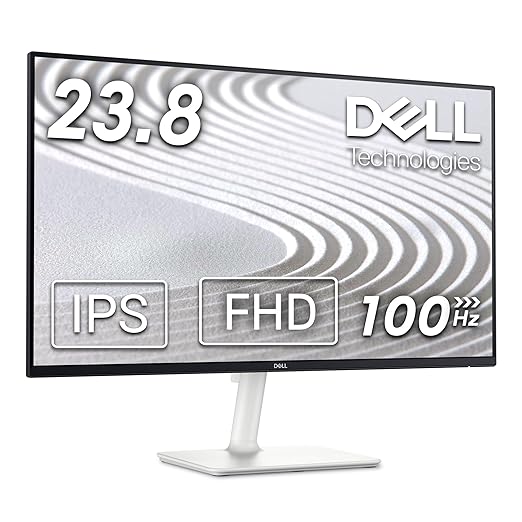 Dell S2425H Monitor | 23.8" (60.47 cm) FHD 1920x1080 | 100Hz | 5W Dual Speakers | 4ms Response Time | 99% sRGB | Flicker-Free | 250 cd/m² | 2x HDMI Ports | Grey