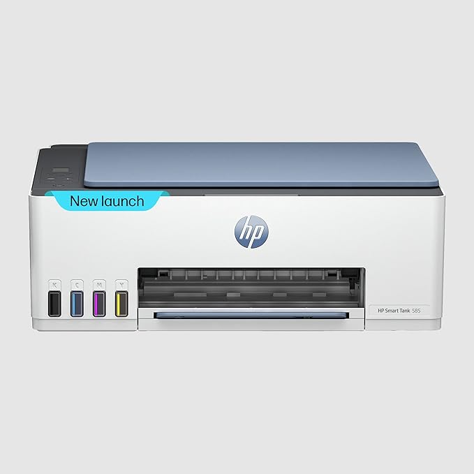 HP Smart Tank 585 | All-in-One WiFi Colour Wireless Inkjet Printer | Upto 4000 Black & 6000 Colour Pages Included | Print, Scan & Copy | For Office/Home