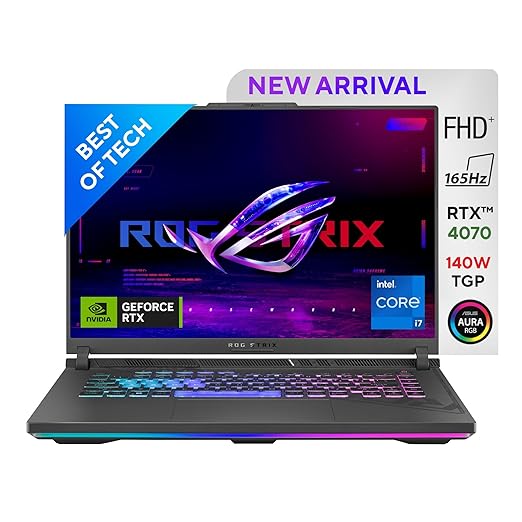 ASUS ROG Strix G614JI-BG711WS | Intel Core i7-13650HX | RTX 4070 (8GB) | 16GB DDR5 (1x16GB) | 1TB SSD | 16" WUXGA 165Hz, 250 nits, 100% sRGB | 90Whr Battery | Windows 11 + Office H&S 2021 | McAfee (1 Year) | CGray