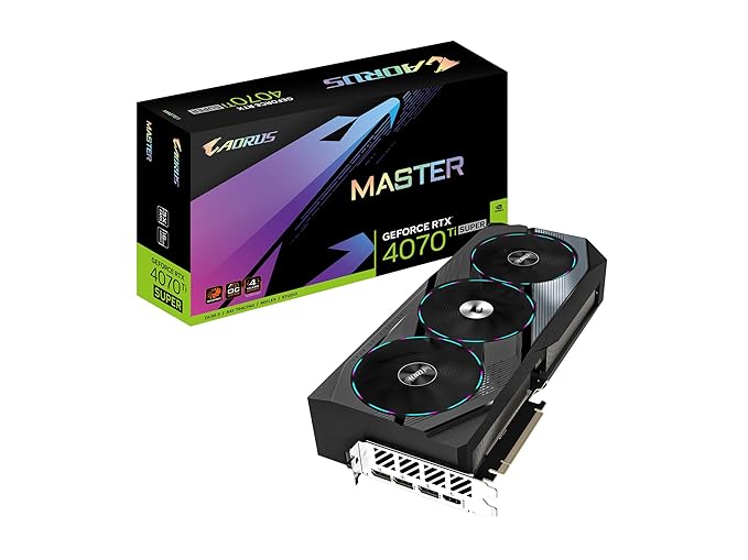 Gigabyte AORUS GeForce RTX 4070 TI Super Master | 16GB GDDR6X  | Windforce Cooling Technology | PCIe 4.0 | RGB Fusion 2.0 | HDMI 2.1 / DisplayPort 1.4a |