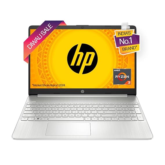 HP 15s eq2212AU Laptop | AMD Ryzen 3 5300U | 8GB RAM | 512GB SSD | 15.6" (39.6 cm) FHD Display | Windows 11 | MS Office 2021 | Silver | 1.69 kg