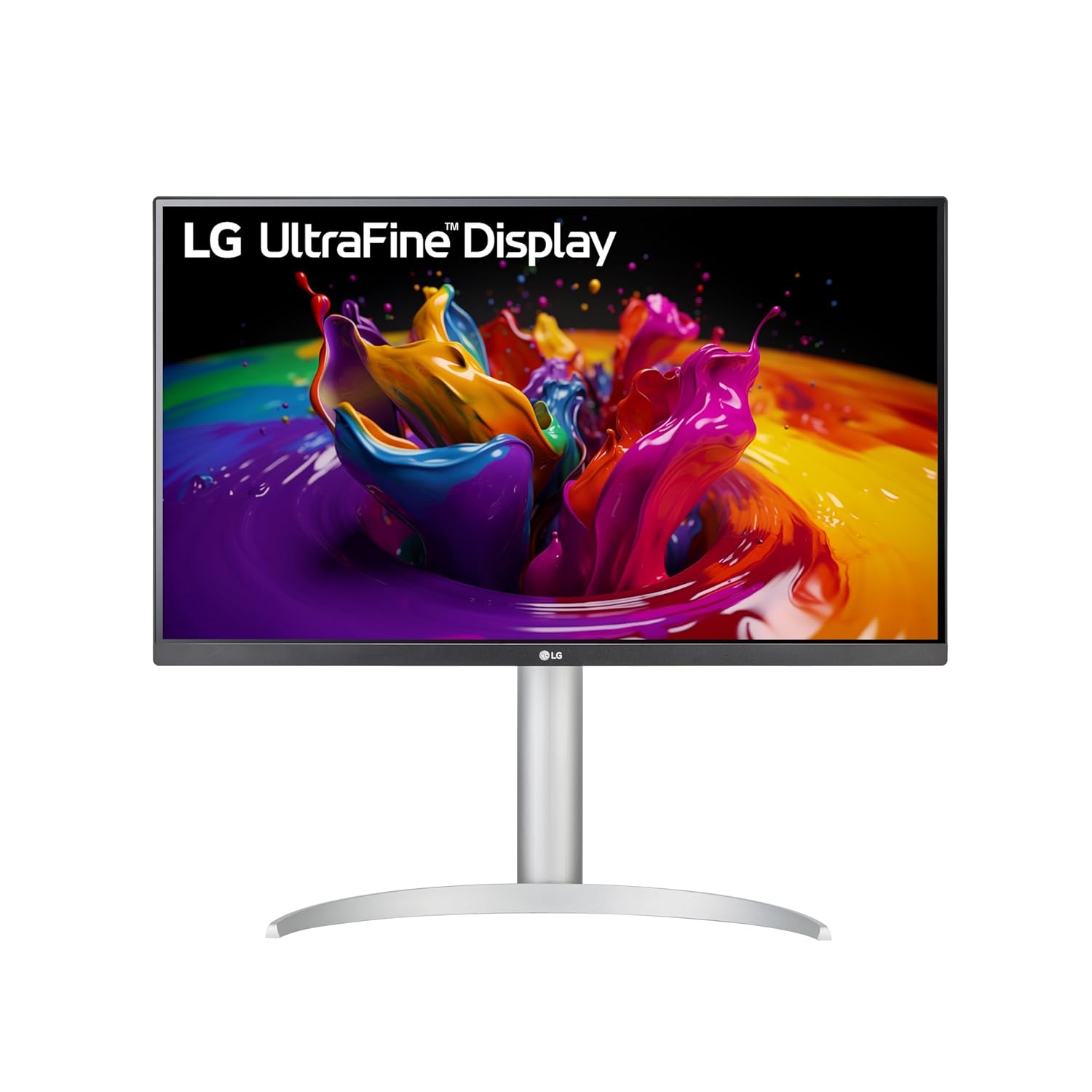 LG 27UP850N-W 27" UHD Monitor (3840 x 2160), IPS Display, VESA DisplayHDR 400, DCI-P3 95% Color Gamut, USB-C, 3-Side Virtually Borderless Display, Height/Pivot/Tilt Adjustable Stand - Silver