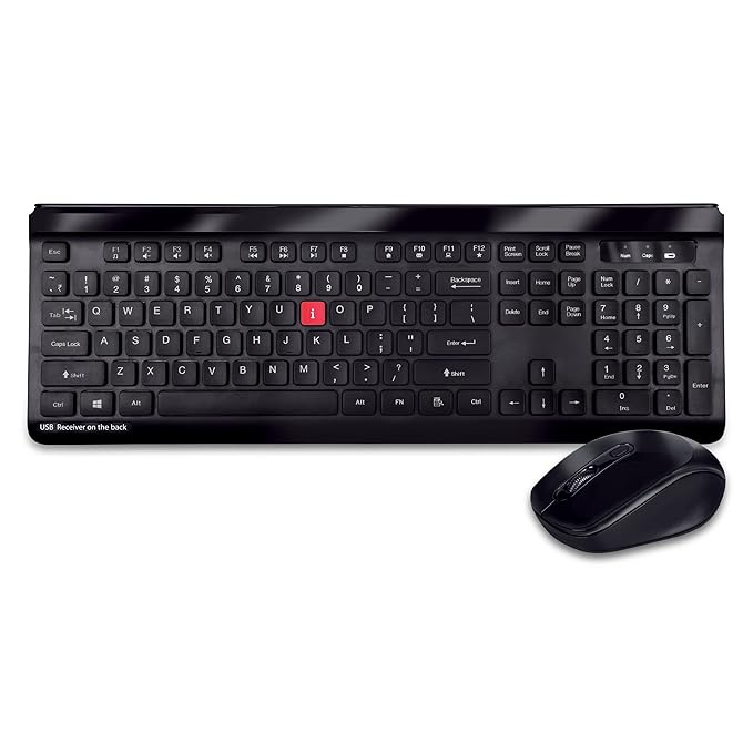 iBall Magical Duo 2 Wireless Deskset | Keyboard and Mouse | High-Speed Optical Mouse | Long Battery Life | Smart Semi-Multimedia Keyboard | Adjustable DPI (1600/1200/800) | Alkaline Battery | Color: Black