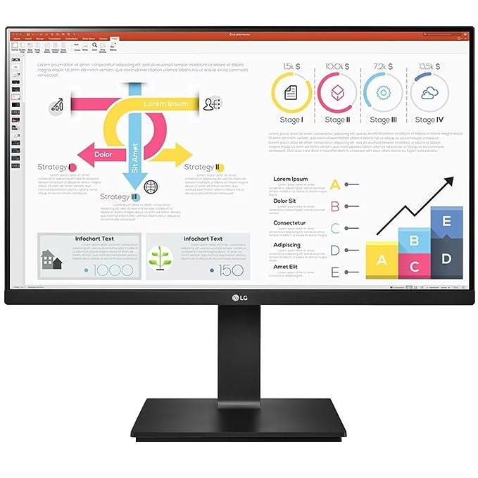 LG 24 inch QHD  2560x1440 Pixels, IPS, Height Adjust, Pivot (2Way), Swivel, Tilt, USB-C (65W PD) Display Port, HDMI, Black Color - 24QP750