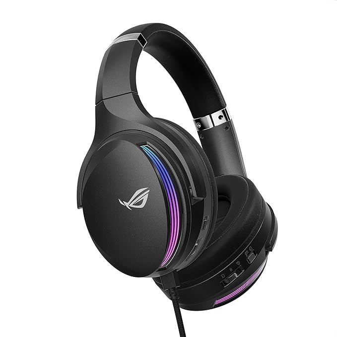 ASUS ROG Fusion II 500 Gaming Headset with AI Mic, 7.1 Surround Sound, Hi-Res ESS 9280 Quad DAC, USB-C & 3.5mm, Multi-Platform Compatibility (PC, Mac, PS4, PS5, Xbox, Switch, Mobile) - Black