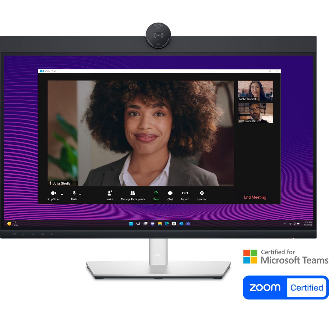 Dell 27" QHD Video Conferencing Monitor - P2724DEB, 2560x1440 @120Hz, HDMI, Dual DP, USB-C, USB-A, RJ45, Headphone Jack