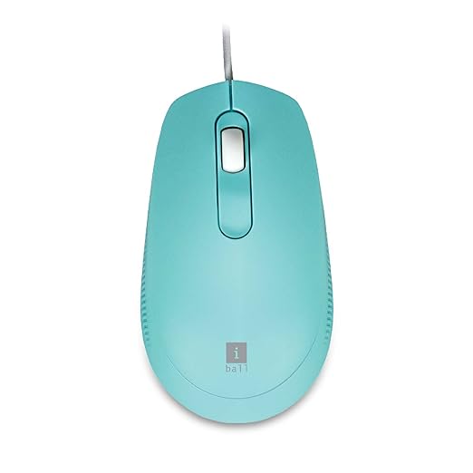 iBall Aero Teal blue Mouse | Advanced Optical Mouse | 1200 CPI High-Speed Tracking | Ergonomic Design | Ambidextrous Use for Left & Right-Handed Users | Windows/Mac Compatible | Teal blue