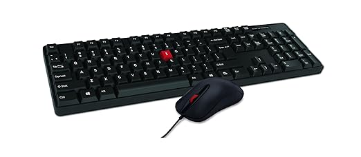 iBall Stylex Deskset | Wired High-Speed Optical Mouse | 1200 CPI | Ergonomic & Slim Design | Plug-n-Play USB | Unique Keys Style | Black