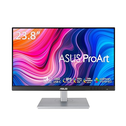 ASUS ProArt Display PA247CV | 23.8" FHD Monitor | 100% sRGB/Rec. 709 | IPS, ΔE < 2 | USB-C, HDMI, DisplayPort, Daisy-Chaining