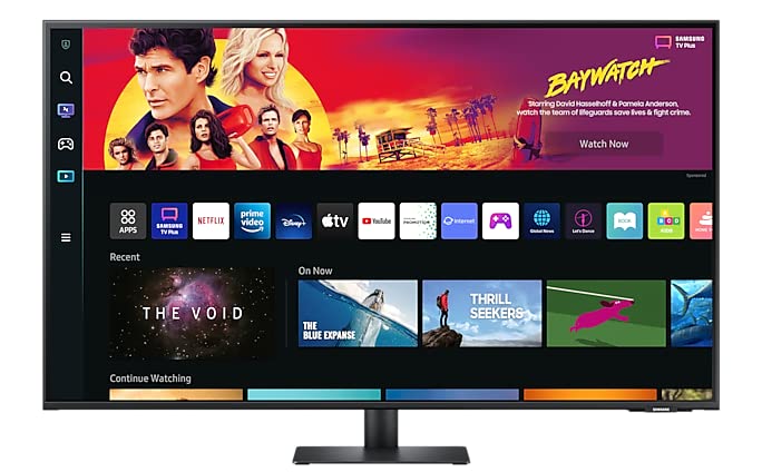 Samsung 107.90 Cm (43 Inch) H 4K Smart Monitor With Netflix, Youtube, Prime Video And Apple Tv Streaming (Ls43Bm702Uwxxl, Black), LCD